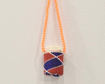 African Zulu Beaded Medicine Bottle Necklace RSA