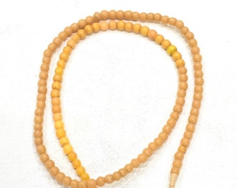 African Round Beige Glass Beads