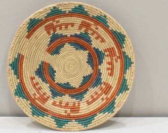 African Basket Botswana Natural Colors South Africa Woven Palm Food Basket