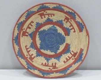 African Basket Botswana Natural Colors South Africa Woven Palm Food Basket