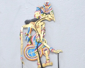 Chinese Hand Painted Gold Leather Shadow Puppet