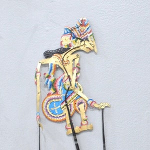 Chinese Hand Painted Gold Leather Shadow Puppet