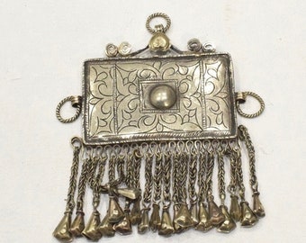 Silver Kashmir Incised Pendant Himalayas