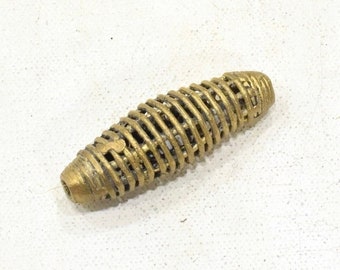 African Brass Lattice Tube Bead