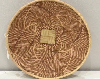 African Tonga Grass Woven Basket Zimbabwe