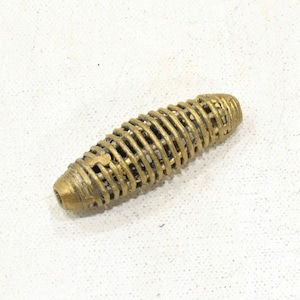 African Brass Lattice Tube Bead