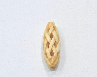 Chinese Long Woven Bone Barrel Bead