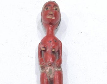 African Red Baule Female Wood Statue