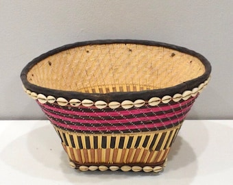 African Mossie Reed Rattan Basket