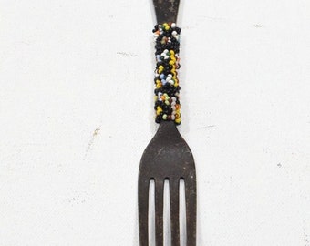 African Zulu Beaded Metal Fork South African