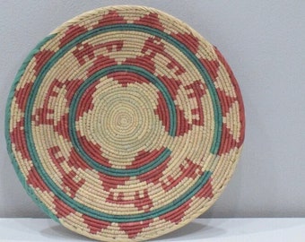 African Basket Botswana Natural Colors South Africa Woven Palm Food Basket