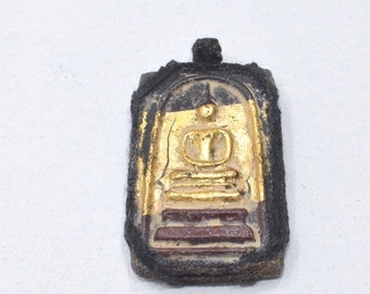 Buddha Ceramic Gold Leaf Tile Pendant