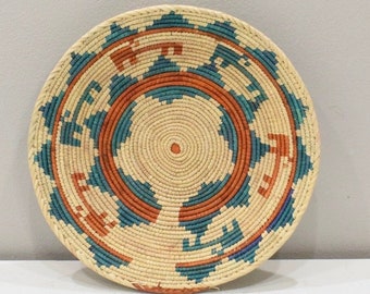 African Basket Botswana Natural Colors South Africa Woven Palm Food Basket
