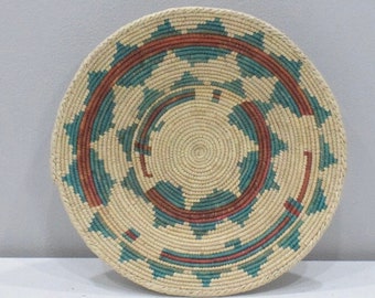 African Basket Botswana Natural Colors South Africa Woven Palm Food Basket