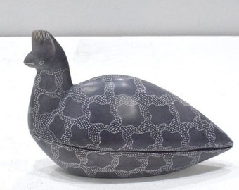 African Soapstone Guinea Fowl Design Box Kenya