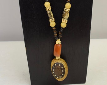 Necklace African Doum Palm Nut Tree Seed Necklace