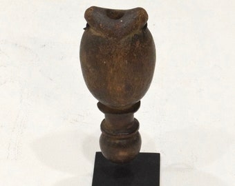 African Lobi Carved Wood Whistle Burkina Faso