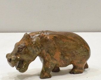 African  Carved  Hippo Figure Zimbabwe