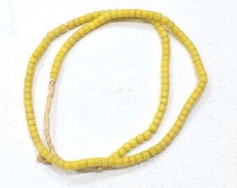 African Yellow White Heart Beads