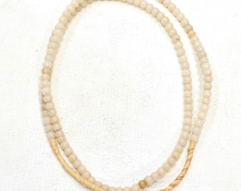 African Round White Glass Beads