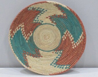 African Basket Botswana Natural Colors South Africa Woven Palm Food Basket