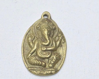 Tibetan Brass Ganesha Elephant Pendant