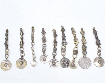 Middle Eastern 9 Piece Assortment Silver Kuchi Earring/Pendants
