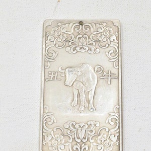 Chinese Zodiac Silver Bull Amulet