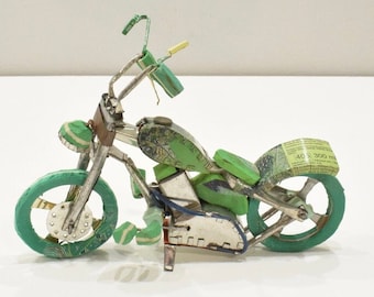 African Toy Motorcycle  Recycled Tin Can Tanzania