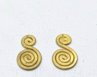 Beads African Old Turkana Brass Coil Pendants