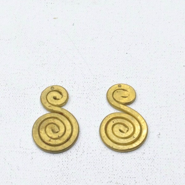 Beads African Old Turkana Brass Coil Pendants