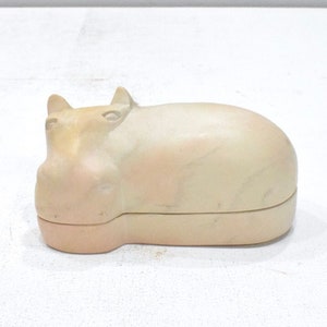Afrikanischer Speckstein Hippo Design Box Kenia