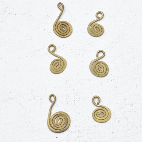 Beads African Old Turkana Brass Coil Pendants