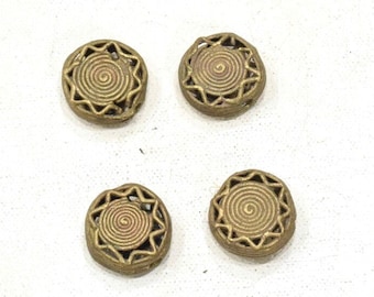 Beads African Brass Round Small Star Bead