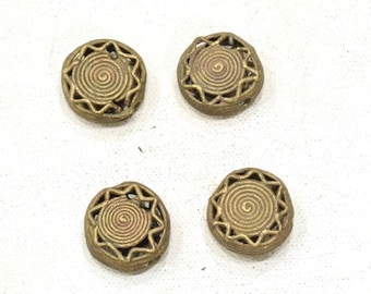 African Brass Round Star Bead