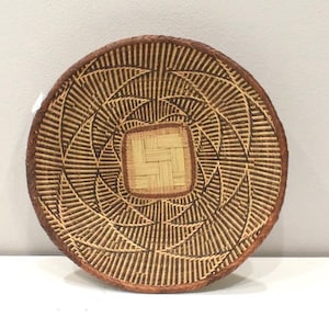 African Tonga Grass Woven Basket Zimbabwe