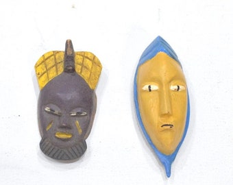 African Pair Miniature Decorative Masks