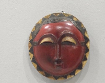 African Baule Moon Mask Akan Tribe