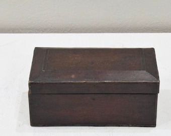 Cambodian Brown Wood Lidded Box South East Asia