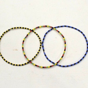 African Zulu Beaded Bangle Bracelet Set RSA
