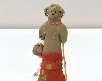 African Painted Clay Wise Man Nativity Doll Samburu Kenya
