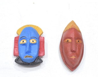 African Pair Miniature Decorative Masks