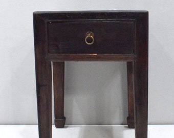 Chinese One Drawer Wood Side Table