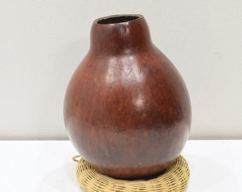 African Lobi Wood Drinking Milk Jug Burkina Faso