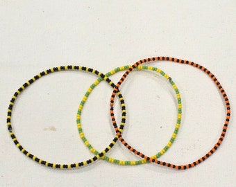 African Zulu Beaded Bangle Bracelet Set RSA