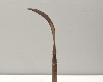 Thai Metal and Wood Sickle Rice Cutter Tool Thailand