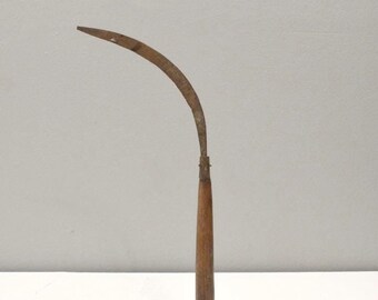 Thai Metal and Wood Sickle Rice Cutter Tool Thailand