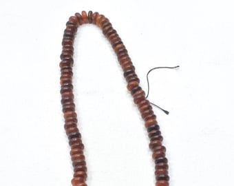 Brown Horn Rondelle Beads