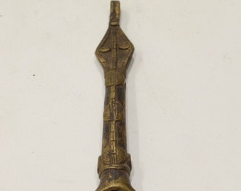 African Old Bronze Lobi Pendant Whistle Burkina Faso