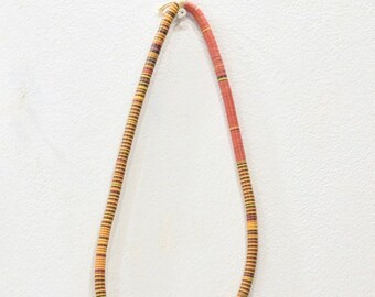 African Vinyl Record Bead Strand Necklace Mali